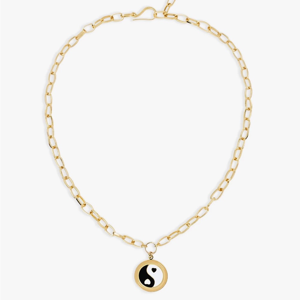 Wilhelmina Garcia Gold Black Yin Yang Necklace